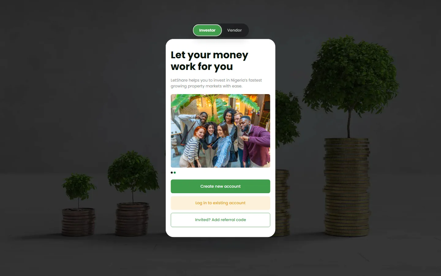 LetShare running in the browser